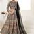 Grey Print Silk Blend Semi Stitched Lehenga Set