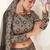 Grey Print Silk Blend Semi Stitched Lehenga Set