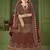 Maroon Embroidered & Stone Sequins Velvet Semi Stitched Lehenga Set