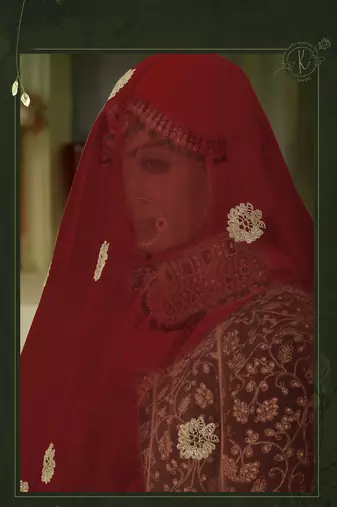 Maroon Embroidered & Stone Sequins Velvet Semi Stitched Lehenga Set