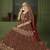 Maroon Embroidered & Stone Sequins Velvet Semi Stitched Lehenga Set