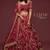 Maroon Thread Embroidered & Sequins Silk Blend Semi Stitched Lehenga Set