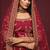 Maroon Thread Embroidered & Sequins Silk Blend Semi Stitched Lehenga Set