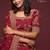Maroon Thread Embroidered & Sequins Silk Blend Semi Stitched Lehenga Set