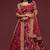 Maroon Thread Embroidered & Sequins Silk Blend Semi Stitched Lehenga Set