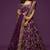 Purple Thread Embroidered & Sequins Silk Blend Semi Stitched Lehenga Set