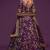 Purple Thread Embroidered & Sequins Silk Blend Semi Stitched Lehenga Set