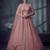 Dusty Rose Designer Embroidery With Hand Work Net Semi Stitched Lehenga Set