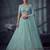 Blue Designer Embroidery With Hand Work Net Semi Stitched Lehenga Set
