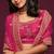 Pink Thread Embroidered & Sequins Silk Blend Semi Stitched Lehenga Set