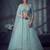 Blue Designer Embroidery With Hand Work Net Semi Stitched Lehenga Set
