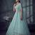 Blue Designer Embroidery With Hand Work Net Semi Stitched Lehenga Set