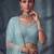 Blue Designer Embroidery With Hand Work Net Semi Stitched Lehenga Set