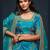 Blue Thread Embroidered & Sequins Silk Blend Semi Stitched Lehenga Set