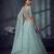 Blue Designer Embroidery With Hand Work Net Semi Stitched Lehenga Set
