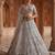 Blue Designer Embroidery With Hand Work Net Semi Stitched Lehenga Set