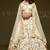 Off White Thread Embroidered & Sequins Silk Blend Semi Stitched Lehenga Set