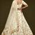Off White Thread Embroidered & Sequins Silk Blend Semi Stitched Lehenga Set