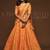 Orange Thread Embroidered & Sequins Silk Blend Semi Stitched Lehenga Set