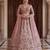 Mauve Designer Embroidery With Hand Work Silk Blend Semi Stitched Lehenga Set