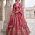 Pink Designer Embroidery With Hand Work Silk Blend Semi Stitched Lehenga Set