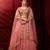 Pink Embroidered Sequins & Plastic Mirror Net Semi Stitched Lehenga Set