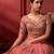 Pink Embroidered Sequins & Plastic Mirror Net Semi Stitched Lehenga Set