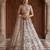 White Designer Embroidery With Hand Work Silk Blend Semi Stitched Lehenga Set