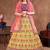 Pink Stone Embroidered & Sequins Silk Blend Semi Stitched Lehenga Set