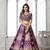 Purple Designer Embroidery With Hand Work Silk Blend Semi Stitched Lehenga Set