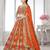 Orange Designer Embroidery With Hand Work Silk Blend Semi Stitched Lehenga Set