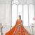 Orange Designer Embroidery With Hand Work Silk Blend Semi Stitched Lehenga Set