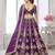 Purple Designer Embroidery With Hand Work Silk Blend Semi Stitched Lehenga Set