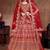 Red Stone Embroidered & Sequins Silk Blend Semi Stitched Lehenga Set