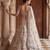 White Designer Embroidery With Hand Work Silk Blend Semi Stitched Lehenga Set