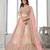 Pink Designer Embroidery With Hand Work Silk Blend Semi Stitched Lehenga Set