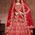 Red Stone Embroidered & Sequins Silk Blend Semi Stitched Lehenga Set