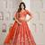 Orange Designer Embroidery With Hand Work Silk Blend Semi Stitched Lehenga Set