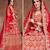 Red Stone Embroidered & Sequins Silk Blend Semi Stitched Lehenga Set