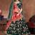 Green Stone Embroidered & Sequins Silk Blend Semi Stitched Lehenga Set