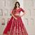 Red Designer Embroidery With Hand Work Silk Blend Semi Stitched Lehenga Set