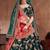 Green Stone Embroidered & Sequins Silk Blend Semi Stitched Lehenga Set