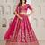 Rani Pink Designer Embroidery With Hand Work Silk Blend Semi Stitched Lehenga Set