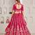 Rani Pink Designer Embroidery With Hand Work Silk Blend Semi Stitched Lehenga Set