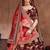 Maroon Stone Embroidered & Sequins Silk Blend Semi Stitched Lehenga Set