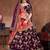 Purple Stone Embroidered & Sequins Silk Blend Semi Stitched Lehenga Set