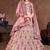 Pink Stone Embroidered & Sequins Silk Blend Semi Stitched Lehenga Set