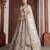 White Designer Embroidery With Hand Work Net Semi Stitched Lehenga Set