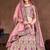 Pink Stone Embroidered & Sequins Silk Blend Semi Stitched Lehenga Set
