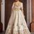 Cream Designer Embroidery With Hand Work Silk Blend Semi Stitched Lehenga Set